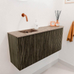 Mondiaz JOYA-DLUX 91.6cm toiletmeubel - ronding rechts kleur Shadow - Wastafel FAYE positie Links Zonder kraangat kleur Arena. SW1424828