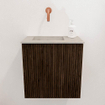 Mondiaz JOYA-DLUX Meuble de toilette 40cm - couleur Walnut - Lavabo FAYE position Gauche Sans trou de robinet couleur Opalo. SW1422494