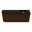 Mondiaz JOYA 101.6cm meuble de salle de bains - arrondi gauche couleur Walnut - Vasque FAYE position Droite Sans trou de robinet couleur Urban. SW1421404