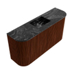 Mondiaz JOYA-DLUX Meuble de salle de bains 83.2cm - arrondi gauche et droite couleur Ruby - Vasque FAYE position Milieu 1 trou de robinet couleur Lava SW1423657