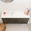 Mondiaz JOYA 90cm toiletmeubel - kleur Shadow - Wastafel FAYE positie Links 1 kraangat kleur Talc. SW1421494