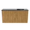 Mondiaz JOYA-DLUX 80cm meuble de salle de bains - couleur Oak - Vasque FAYE position Droite Sans trou de robinet couleur Lava. SW1422043