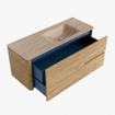 Mondiaz CIRO-DLUX Meuble de salle de bains - 120x45x50cm - Vasque solid surface Saba - 1 lavabo à droite - 1 trou de robinet - 2 tiroirs - Chêne SW1531183
