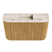 Mondiaz JOYA-DLUX 73.2cm toiletmeubel - ronding links en rechts kleur Oak - Wastafel FAYE positie Midden Zonder kraangat kleur Nata. SW1424044