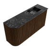 Mondiaz JOYA-DLUX 81.6cm toiletmeubel - ronding links kleur Walnut - Wastafel FAYE positie Rechts Zonder kraangat kleur Lava. SW1422505