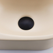 Fugaflow Efficiente Ensemble Fontaine Pietra - 40x21,5x12 cm - gauche - lisse - demi-ronde - 1 trou de robinet - céramique - robinet de fontaine noir mat - bouchon de vidange - siphon abaissé - beige SW1442424
