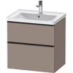 Duravit D-neo Meuble sous vasque 63.4x45.2x62.5cm 2 tiroirs Basalte mat SW641179