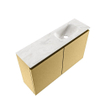 MONDIAZ TURE-DLUX Meuble toilette - 80cm - Oro - EDEN - vasque Ostra - position droite - 1 trou de robinet SW1105005