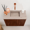 Mondiaz JOYA-DLUX 50cm toiletmeubel - kleur Ruby - Wastafel FAYE positie Midden Zonder kraangat kleur Saba. SW1425569