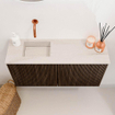 Mondiaz JOYA-DLUX 80cm toiletmeubel - kleur Walnut - Wastafel FAYE positie Links Zonder kraangat kleur Meli. SW1424425