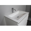 Basic Bella Meuble salle de bains avec lavabo acrylique Blanc 60x55x46cm 1 trou de robinet avec miroir et éclairage Blanc brillant SW491758