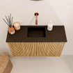 Mondiaz JOYA 70cm toiletmeubel - kleur Oak - Wastafel FAYE positie Midden Zonder kraangat kleur Urban. SW1421195