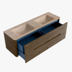 Mondiaz CIRO-DLUX Ensemble de meubles de salle de bains - 150x45x50cm - lavabo Solid surface Saba - 2 vasques Double - sans trous de robinet - 4 tiroirs - Dusk SW1533349
