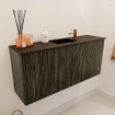 Mondiaz JOYA 90cm meuble de salle de bains - couleur Shadow - Vasque FAYE position Milieu 1 trou de robinet couleur Urban. SW1421482