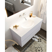 Mondiaz VICA ensemble de meuble de salle de bain - 100cm - meuble sous-vasque cale - 2 tiroirs - lavabo moon milieu - sans trou de robinet - miroir LED - version XL 60cm haut SW1097785