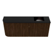 Mondiaz JOYA 101.6cm meuble de toilette - arrondi gauche couleur Walnut - Lavabo FAYE position Droite 1 trou de robinet couleur Urban. SW1421429