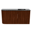 Mondiaz JOYA-DLUX Meuble de toilette 81.6cm - arrondi gauche couleur Ruby - Vasque FAYE position Droite 1 trou de robinet couleur Lava. SW1423642