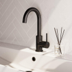 BRAUER Stripe Mitigeur lavabo haut en applique - bec rond pivotant - modèle A - noir mat SW1435090