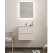 Mondiaz VICA ensemble de meuble de salle de bain - 60cm - meuble sous-vasque lin - 2 tiroirs - lavabo denia milieu - 1 trou de robinet - miroir LED - version XL 60cm de haut SW1098305