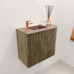 Mondiaz JOYA-DLUX Meuble de salle de bains 51,6cm - arrondi droit couleur Dusk - Vasque FAYE position Gauche 1 trou de robinet couleur Arena. SW1425755