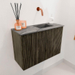 Mondiaz JOYA-DLUX 60cm toiletmeubel - kleur Shadow - Wastafel FAYE positie Rechts Zonder kraangat kleur Sombra. SW1425180