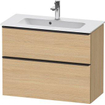 Duravit D-neo Meuble sous vasque 81x37.2x62.5cm 2 tiroirs Chêne naturel mat SW641135