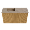 Mondiaz JOYA-DLUX 70cm toiletmeubel - kleur Oak - Wastafel FAYE positie Links 1 kraangat kleur Arena. SW1423851