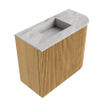Mondiaz JOYA-DLUX 51.6cm toiletmeubel - ronding rechts kleur Oak - Wastafel FAYE positie Links 1 kraangat kleur Glace. SW1421976