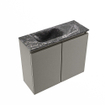 MONDIAZ TURE-DLUX Meuble de toilettes 60 cm Smoke. Lavabo EDEN Lava position gauche. Avec 1 trou de robinet. SW1104071