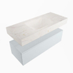 Mondiaz ALAN-DLUX Ensemble de meuble - 110cm - meuble Clay mat - 1 tiroir - Lavabo Cloud Ostra suspendu - vasque Centre - 0 trous de robinet SW807924