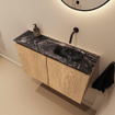 MONDIAZ TURE-DLUX Meuble toilette - 80cm - Washed Oak - EDEN - vasque Lava - position droite - sans trou de robinet SW1104128