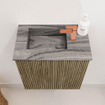 Mondiaz JOYA-DLUX 40cm toiletmeubel - kleur Dusk - Wastafel FAYE positie Links 1 kraangat kleur Sombra. SW1426109