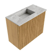 Mondiaz JOYA-DLUX 50cm toiletmeubel - kleur Oak - Wastafel FAYE positie Links 1 kraangat kleur Glace. SW1421936