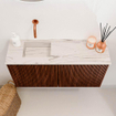 Mondiaz JOYA-DLUX 80cm toiletmeubel - kleur Ruby - Wastafel FAYE positie Links Zonder kraangat kleur Nata. SW1425434