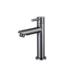 QeramiQ Fuente Ensemble de lavabo - 40x21.5x12cm - droit - lisse - demi-rond - 1 trou de robinet - céramique - robinet de lave-mains gunmetal - bonde de vidage - siphon abaissé - beige SW1232832