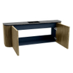 Mondiaz JOYA-DLUX Meuble de salle de bains - 113,2cm - arrondi gauche et droite couleur Dusk - Vasque FAYE position Milieu Sans trou de robinet couleur Lava SW1423295