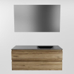 Mondiaz Aivy ensemble de meuble de salle de bains - 120x45x50cm - 0 trous de robinet - 1 vasque urban Solid surface - Droite - 2 tiroirs - Avec miroir - Mélamine Chai SW892431