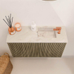 Mondiaz JOYA-DLUX 70cm meuble de salle de bains - couleur Dusk - Vasque FAYE position Droite 1 trou de robinet couleur Frappe. SW1423077