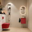 MONDIAZ TURE-DLUX Meuble toilette - 40cm - Fire - EDEN - vasque Glace - position centrale - sans trou de robinet SW1103272