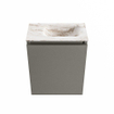 MONDIAZ TURE-DLUX Meuble toilette - 40cm - Smoke - EDEN - vasque Frappe - position droite - sans trou de robinet SW1103071