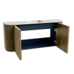 Mondiaz JOYA-DLUX 93.2cm toiletmeubel - ronding links en rechts kleur Dusk - Wastafel FAYE positie Midden 1 kraangat kleur Frappe. SW1423108