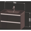 Duravit ketho 2 meuble sous lavabo avec 2 tiroirs 78.4x45.5x54.9cm avec poignées anthracite graphite mat SW773018