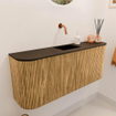 Mondiaz JOYA 103.2cm meuble de salle de bains - arrondi gauche et droite couleur Oak - Vasque FAYE position Milieu Sans trou de robinet couleur Urban SW1421268