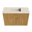 Mondiaz JOYA-DLUX 60cm toiletmeubel - kleur Oak - Wastafel FAYE positie Midden 1 kraangat kleur Meli. SW1423912
