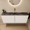 MONDIAZ TURE-DLUX Meuble toilette - 120cm - Talc - EDEN - vasque Lava - position centrale - sans trou de robinet SW1103669