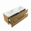 MONDIAZ VICA-DLUX Ensemble meuble de salle de bains - 130cm - meuble bas oro - 4 tiroirs - lavabo encastré cloud double - sans trous de robinet - version haute 60cm - frape SW1089118