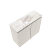 MONDIAZ TURE-DLUX Meuble toilette - 60cm - Linen - EDEN - vasque Frappe - position centrale - sans trou de robinet SW1102842