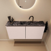 MONDIAZ TURE-DLUX meuble WC 100 cm Rosee. Lavabo EDEN Lava position centrale. Avec 1 trou de robinet. SW1103972