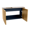Mondiaz JOYA-DLUX 81.6cm toiletmeubel - ronding rechts kleur Oak - Wastafel FAYE positie Links 1 kraangat kleur Saba. SW1424196