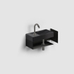 Clou Vale fonteinen keramiek fontein 38x19x7cm kraangat links Zwart mat SW451468